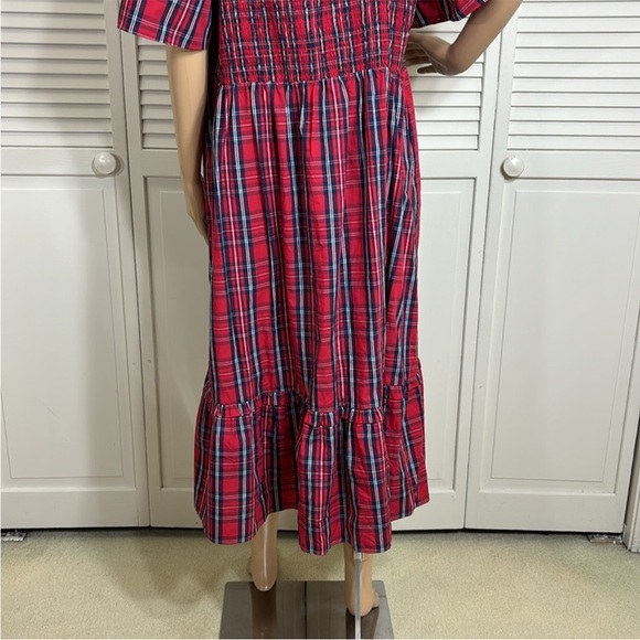 NWOT Draper James Deana Smocked Angie Plaid Cotton Dress Size 2x - Picture 11 of 16